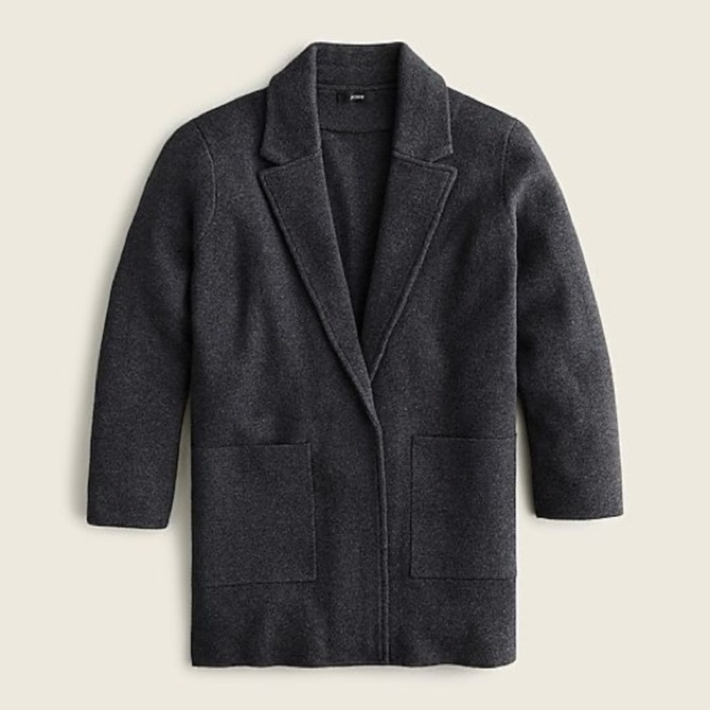 J Crew XXXS dark gray wool sweater blazer